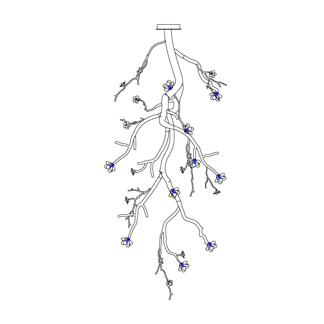 Large Long Branch Flower Chandelier - Blowlighting