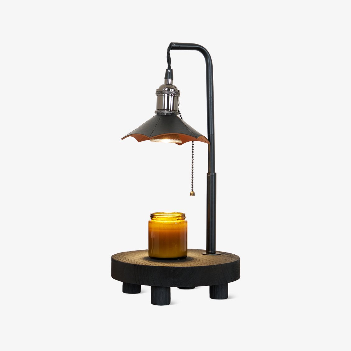 Cordero Wooden Stool Table Lamp - Blowlighting