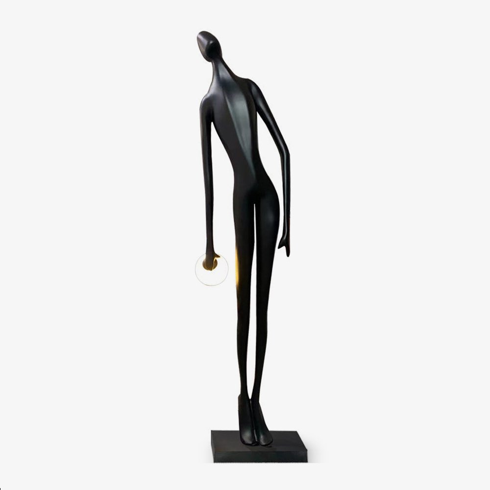 Zolirion Abstract Black Metal Floor Lamp - Blowlighting
