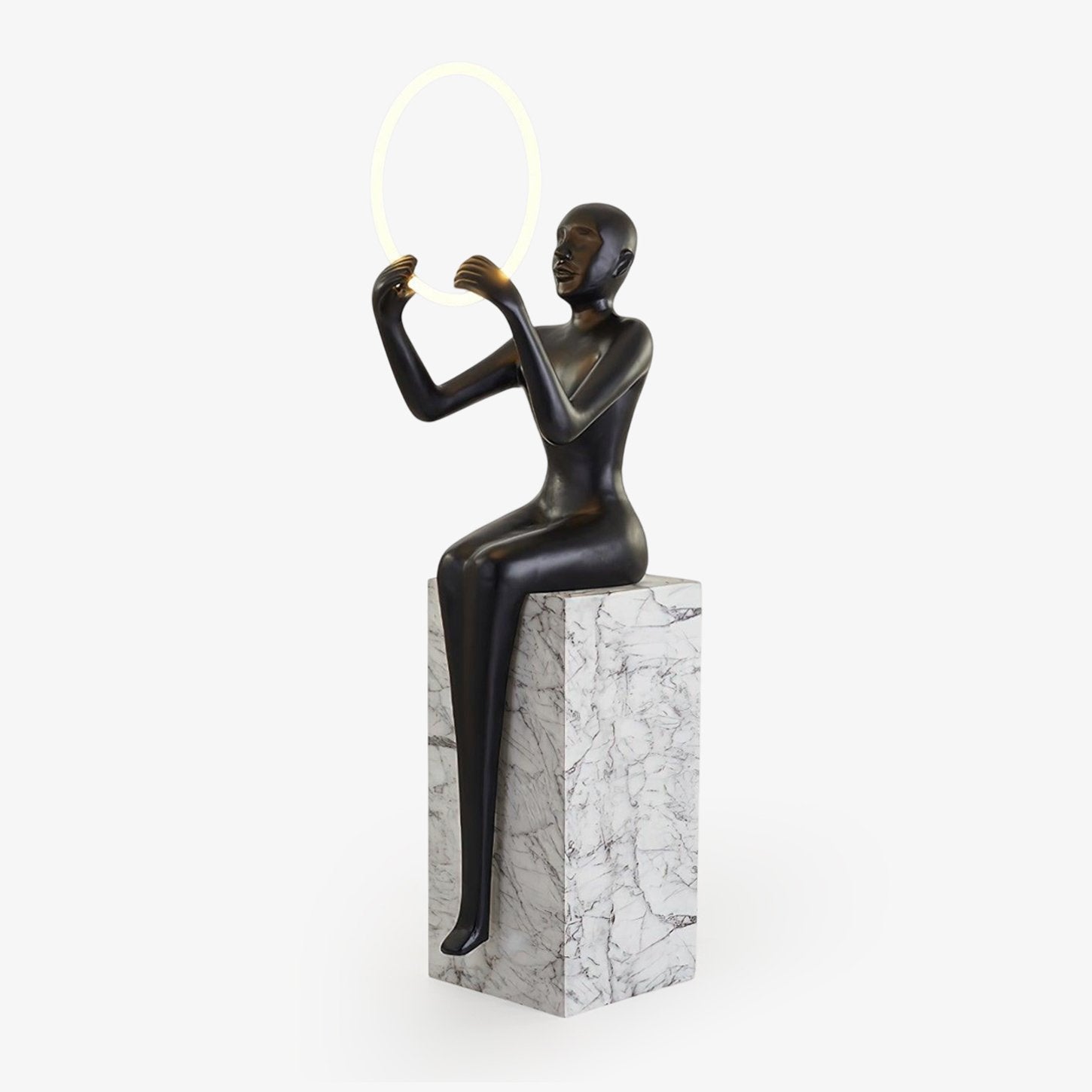 Elsilisra Sculptural Black Metal Floor Lamp - Blowlighting