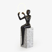 Elsilisra Sculptural Black Metal Floor Lamp - Blowlighting