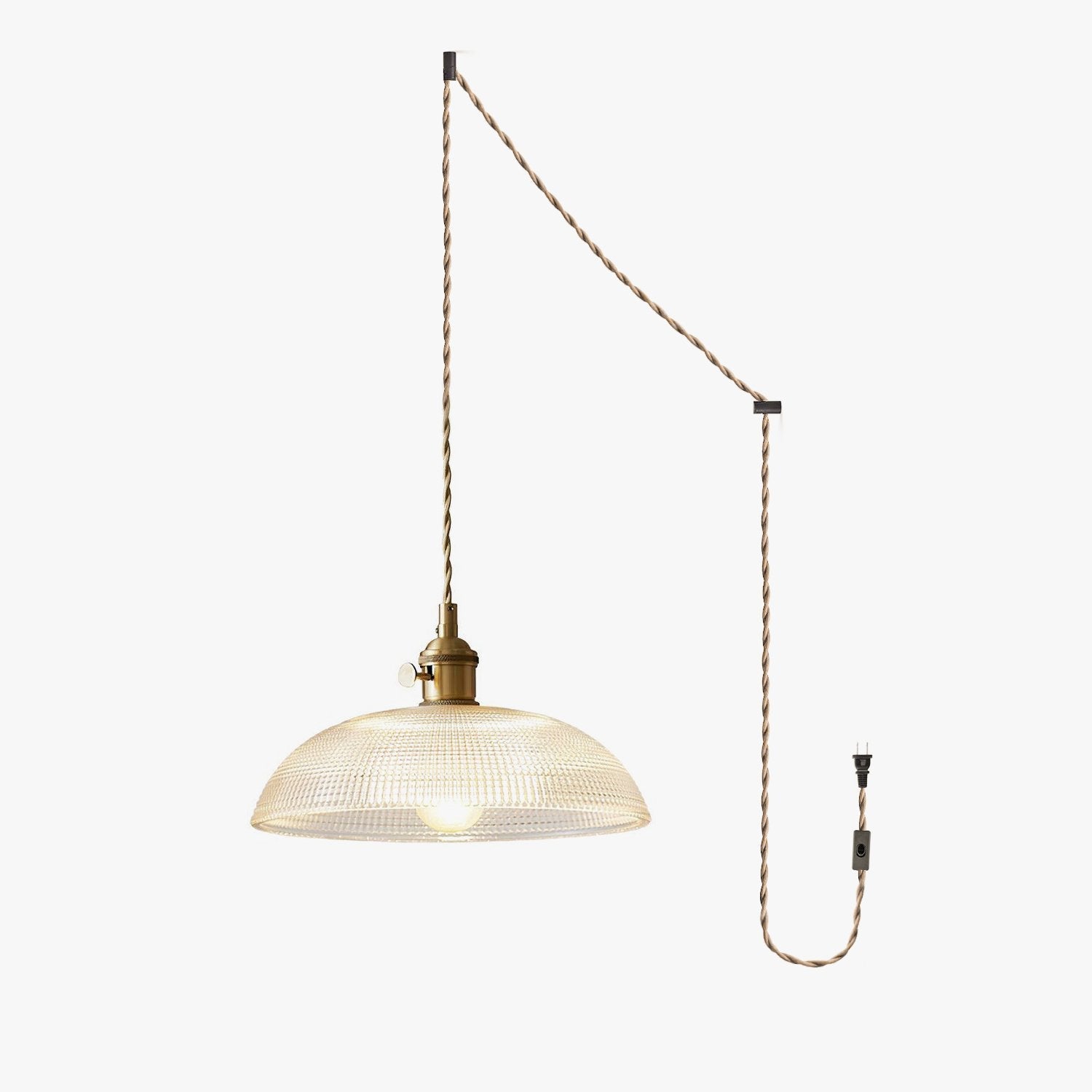 Ribbed Spiral Pendant Swag Light - Blowlighting