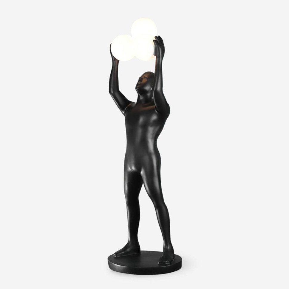 Eurshaia Sculptural Black Floor Lamp - Blowlighting