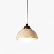 Orzora Dome-Shaped Travertine Pendant Light - Blowlighting