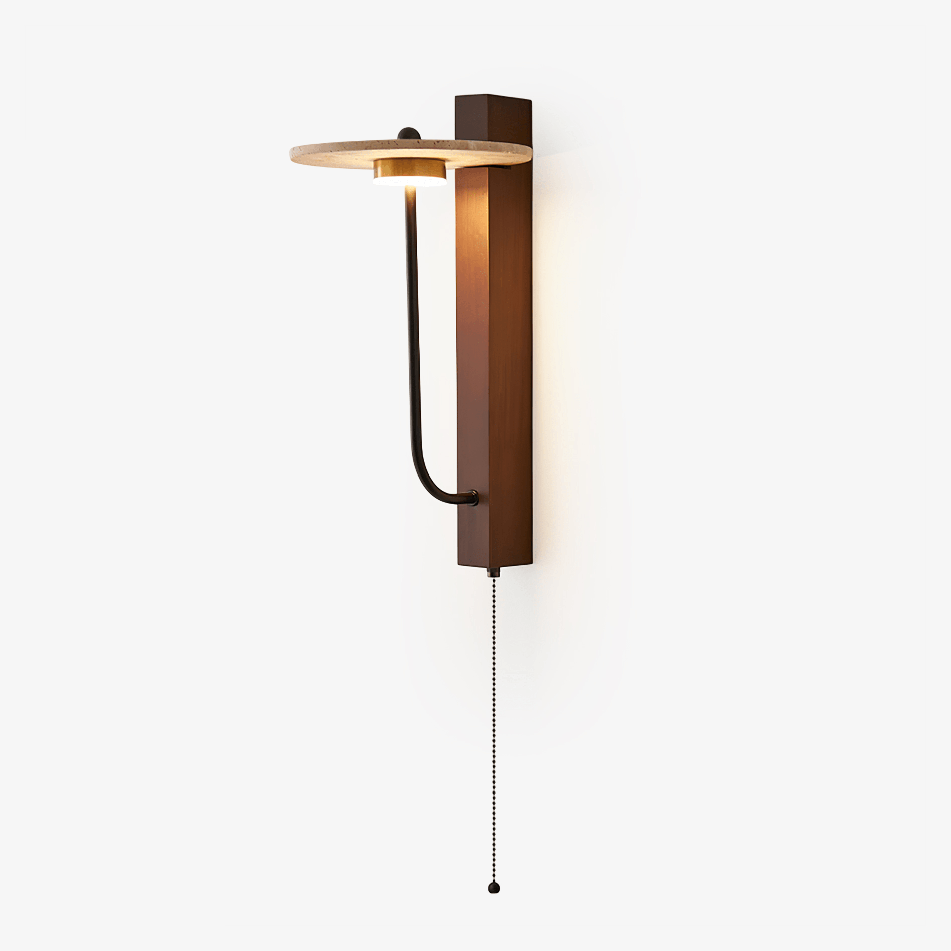 Viphayra Lever Arm Travertine Wall Light - Blowlighting