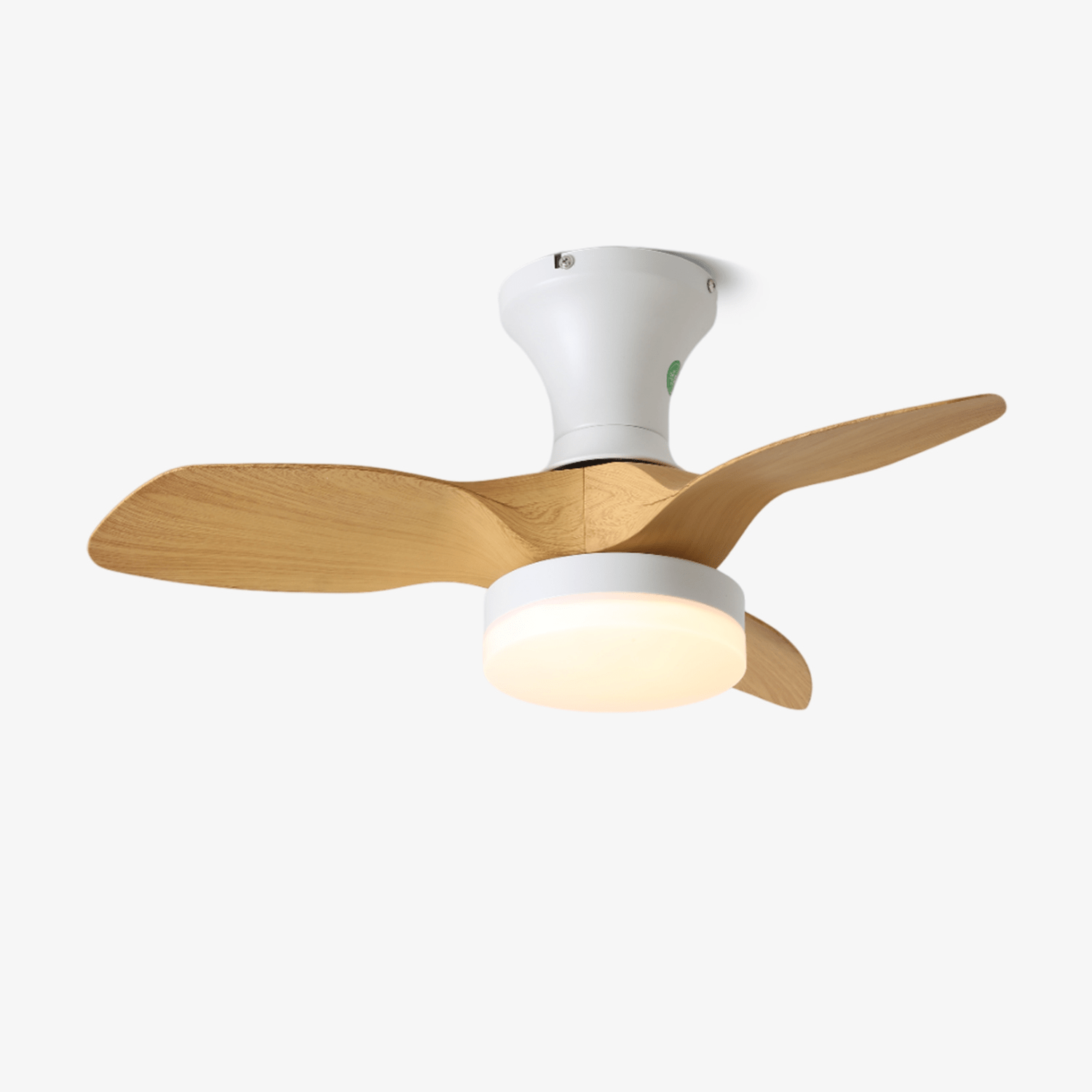 Nora Minimalist White Wood Ceiling Fan Light - Blowlighting
