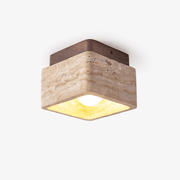 Alaearis Textured Travertine Ceiling Light - Blowlighting