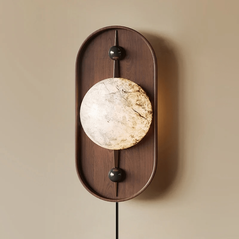 Lyvaran Oval Alabaster Wood Wall Light - Blowlighting