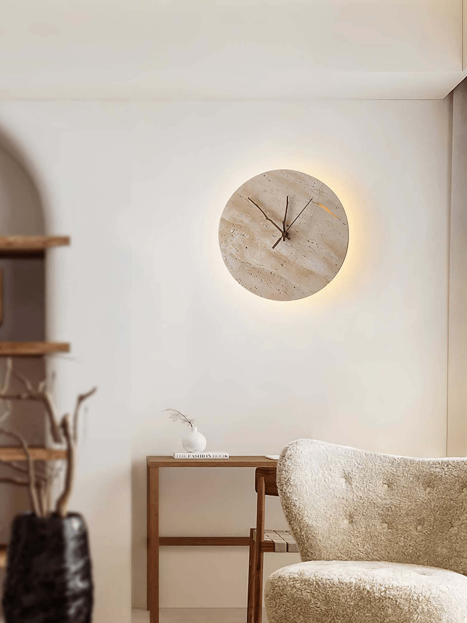 Volira Minimalist Travertine Wall Light - Blowlighting