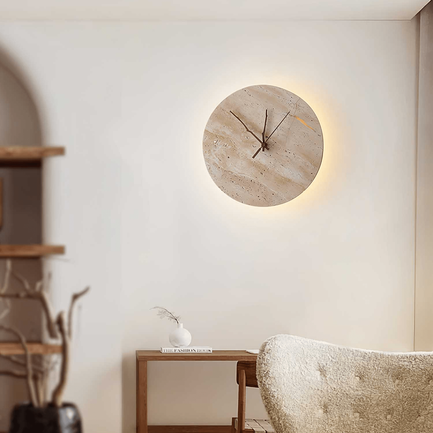 Volira Minimalist Travertine Wall Light - Blowlighting