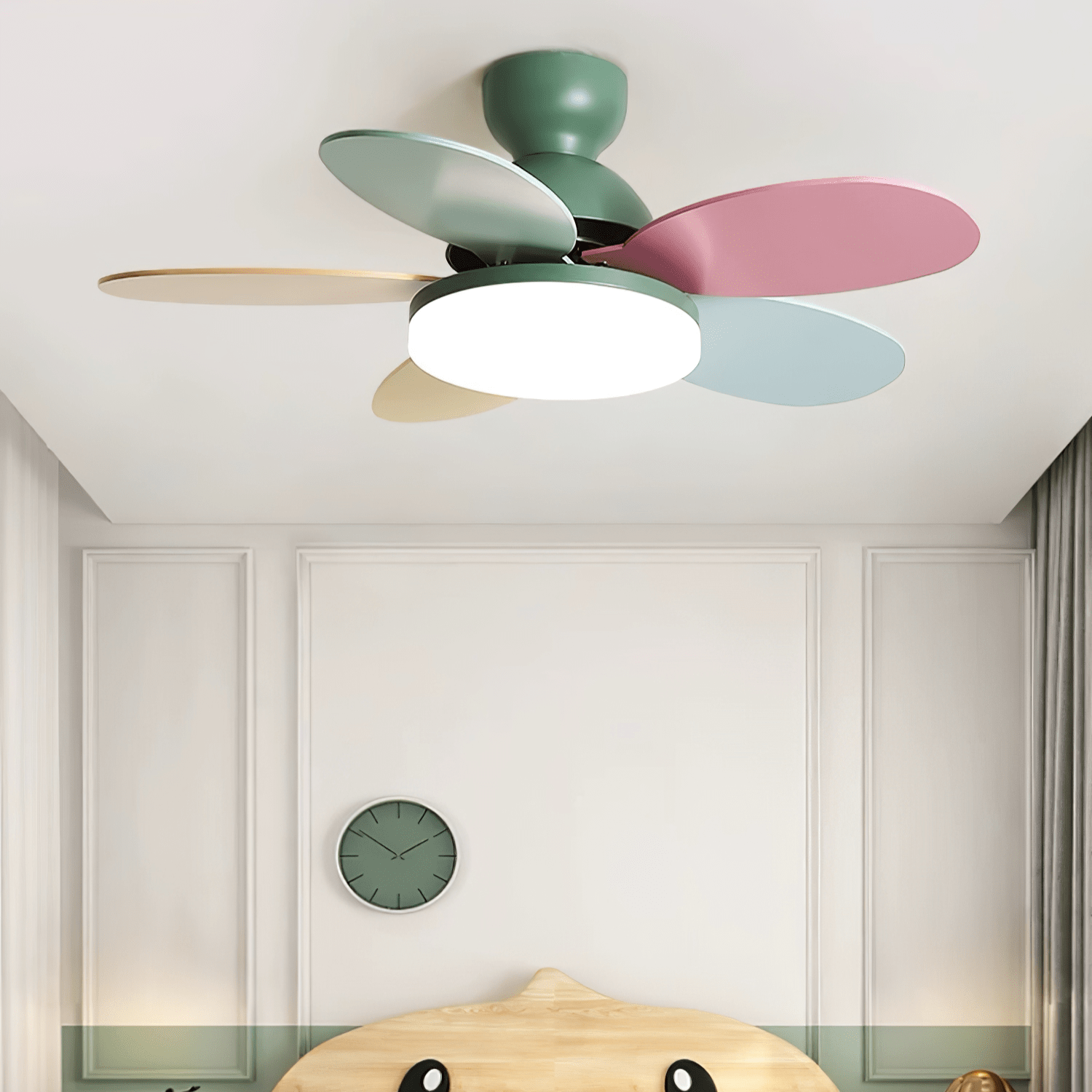 Liora Colorful Glass Kids Ceiling Fan Light - Blowlighting