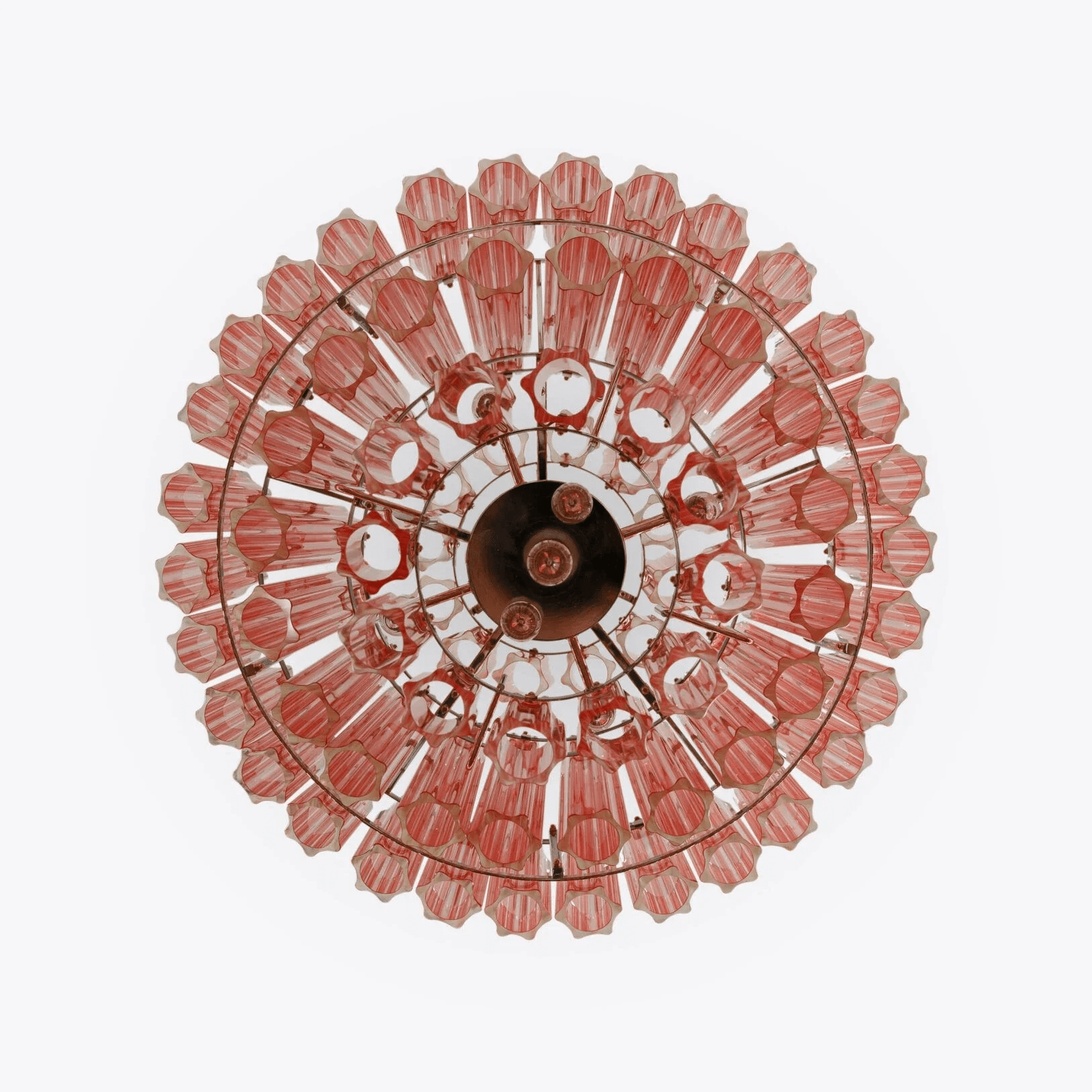 Aurora Chandelier Pink Glass Tube Layered Diamond - Blowlighting