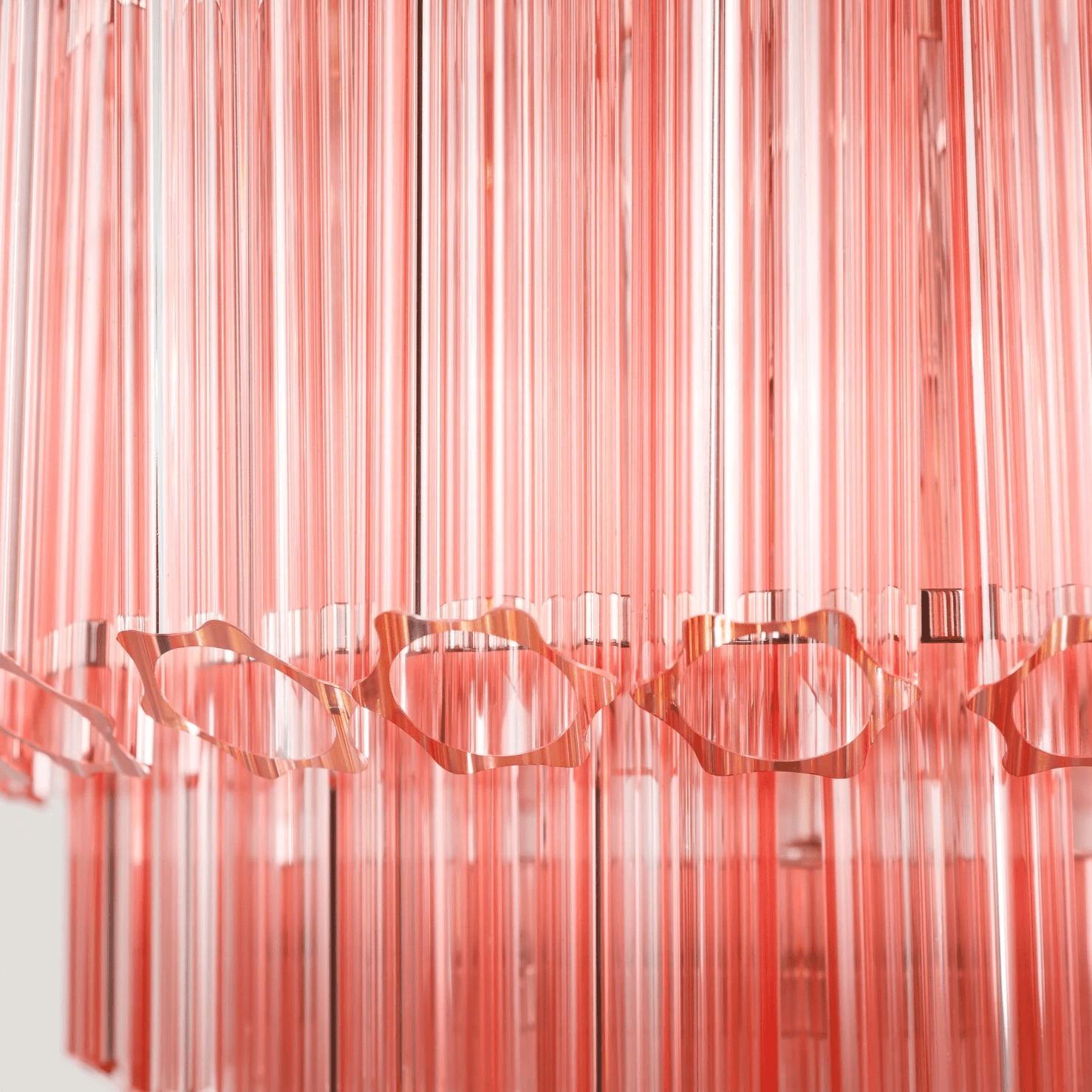Aurora Chandelier Pink Glass Tube Layered Diamond - Blowlighting