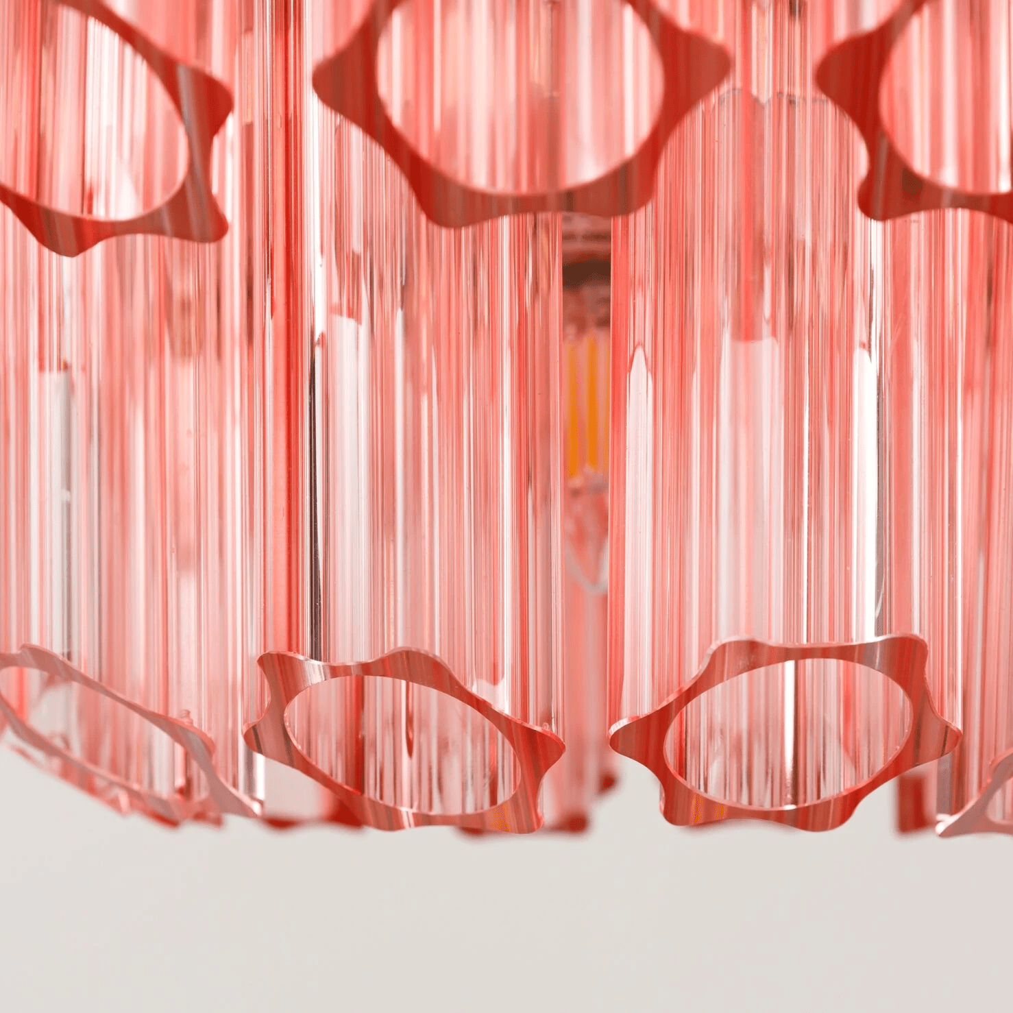 Aurora Chandelier Pink Glass Tube Layered Diamond - Blowlighting