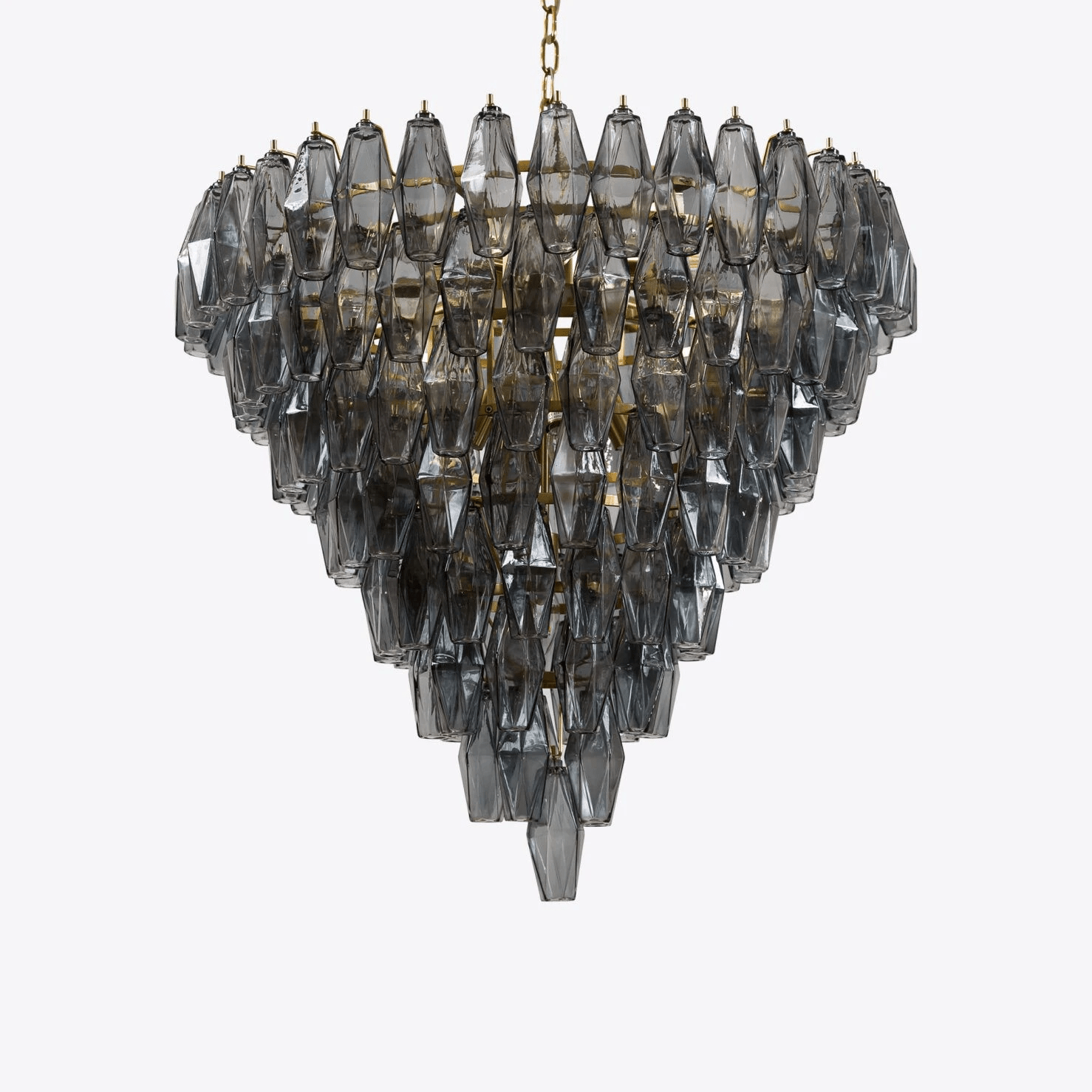 Aurora Chandelier Pink Faceted Glass Layered Vintage - Blowlighting