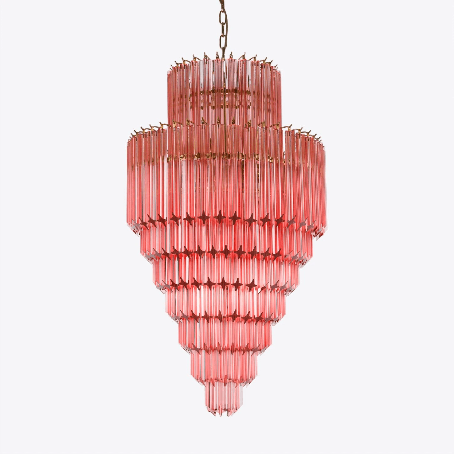 Aurora Chandelier Amber Diamond Glass Layered Retro - Blowlighting