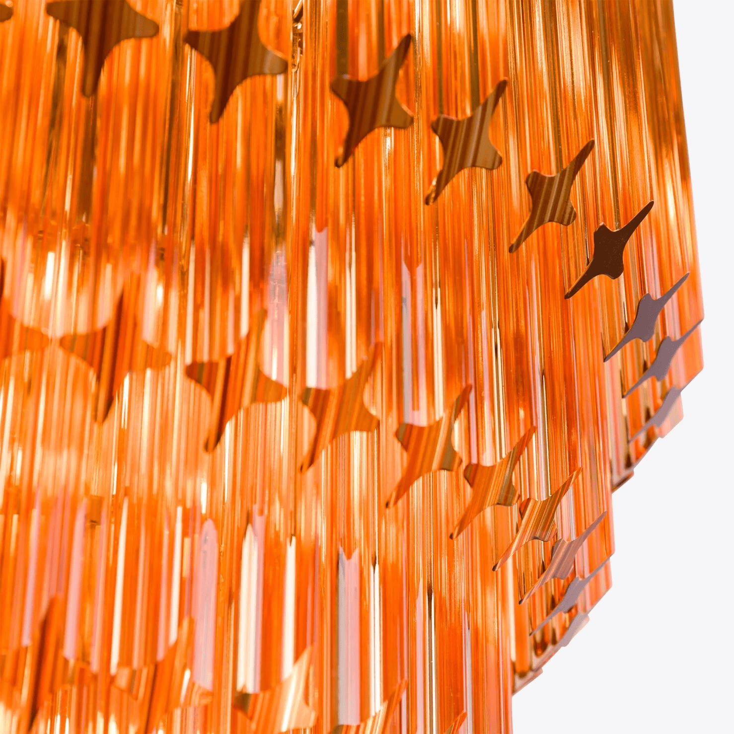 Aurora Chandelier Amber Diamond Glass Layered Retro - Blowlighting