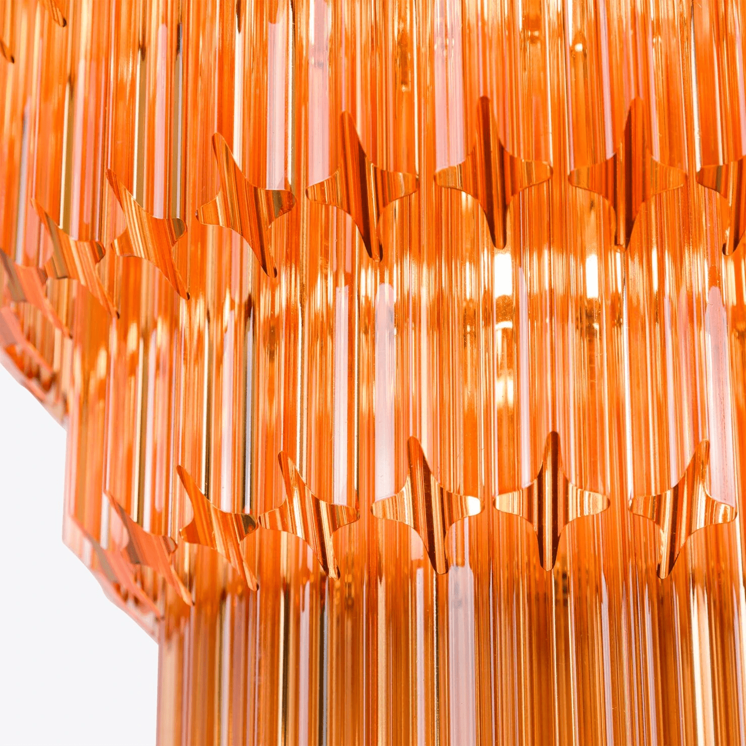 Aurora Chandelier Amber Diamond Glass Layered Retro - Blowlighting