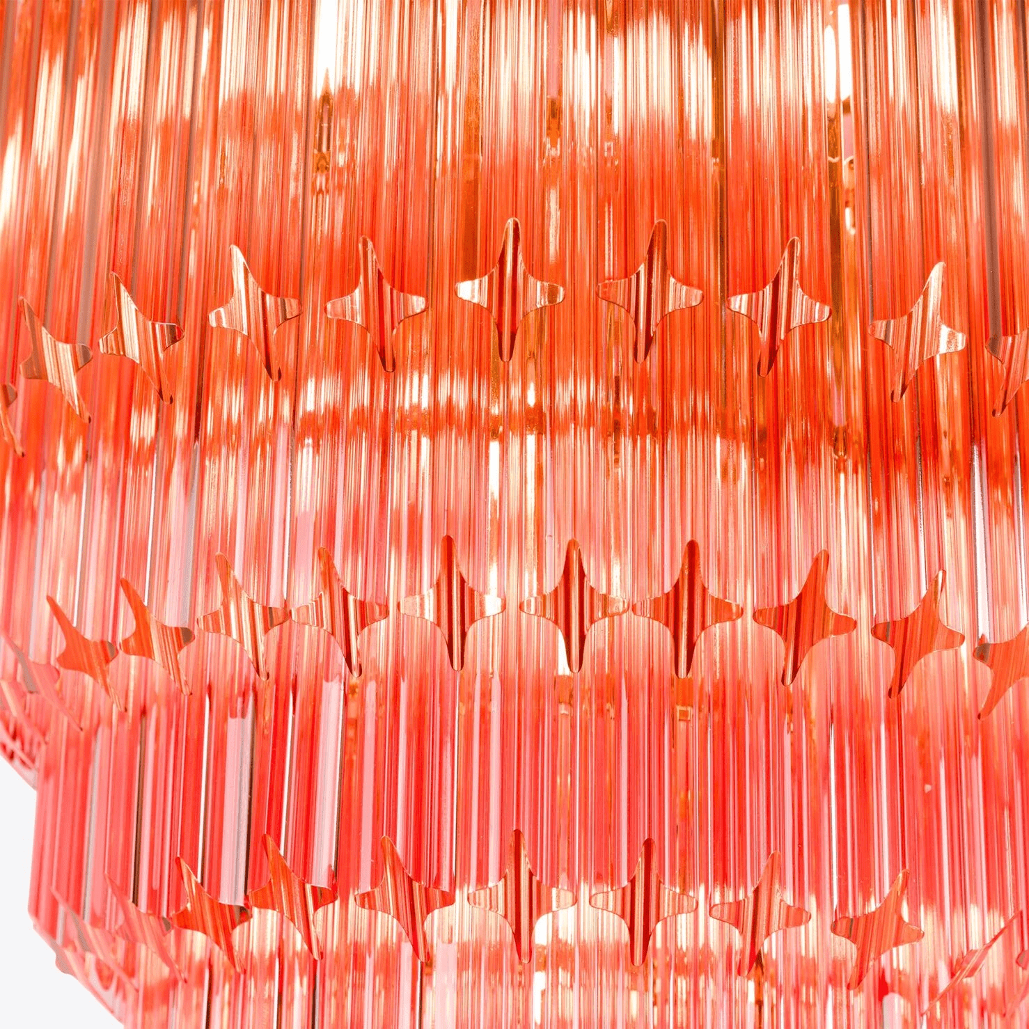 Aurora Chandelier Amber Diamond Glass Layered Retro - Blowlighting