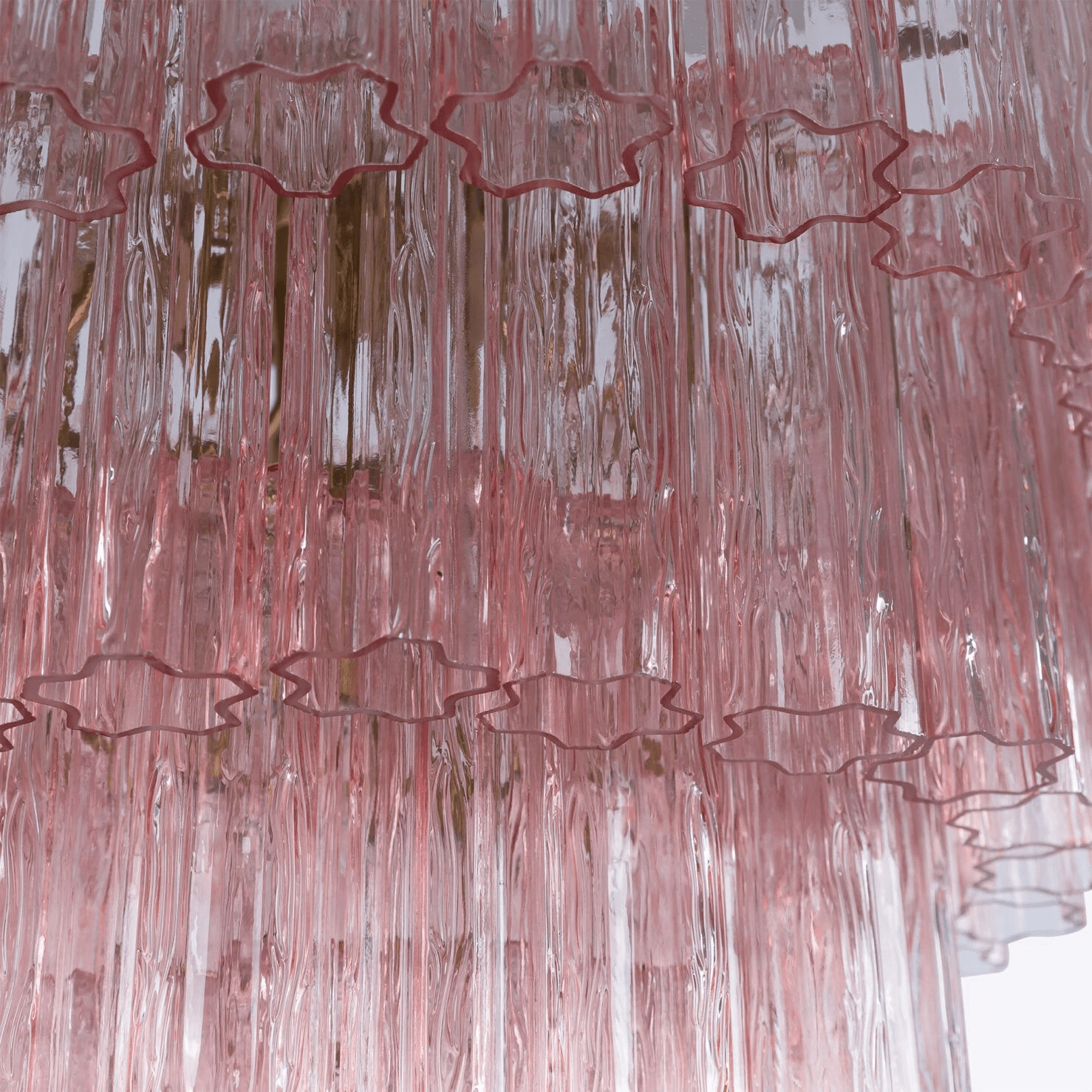 Aurora Chandelier Five Tier Fluted Glass Grande Mid Century - Blowlighting