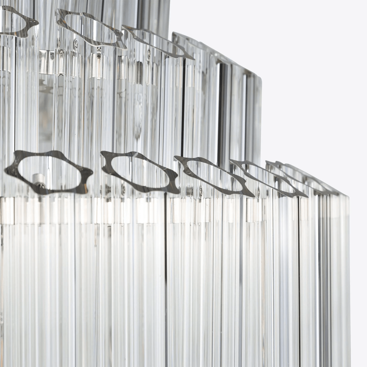 Aurora Chandelier Clear Glass Tube Layered Grande Vintage - Blowlighting