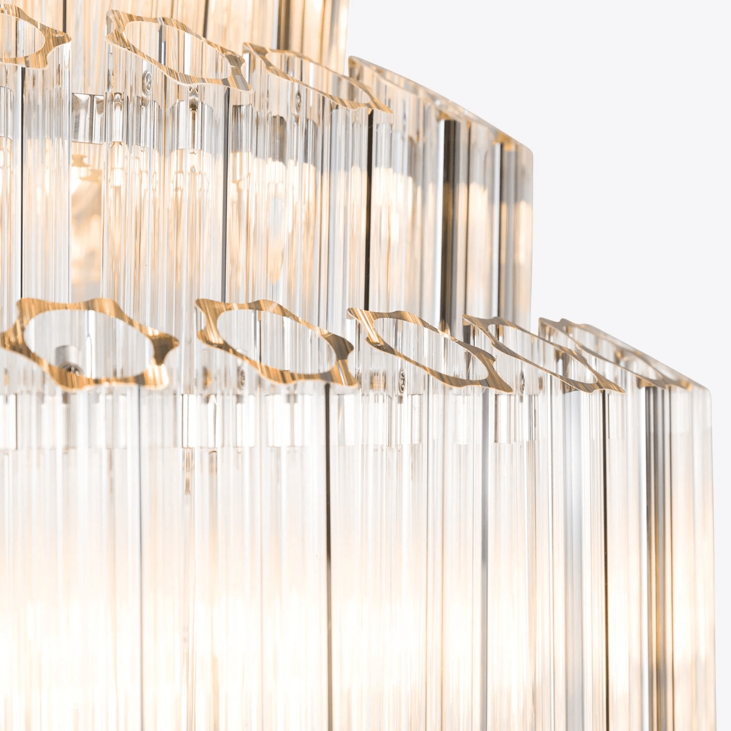 Aurora Chandelier Clear Glass Tube Layered Grande Vintage - Blowlighting