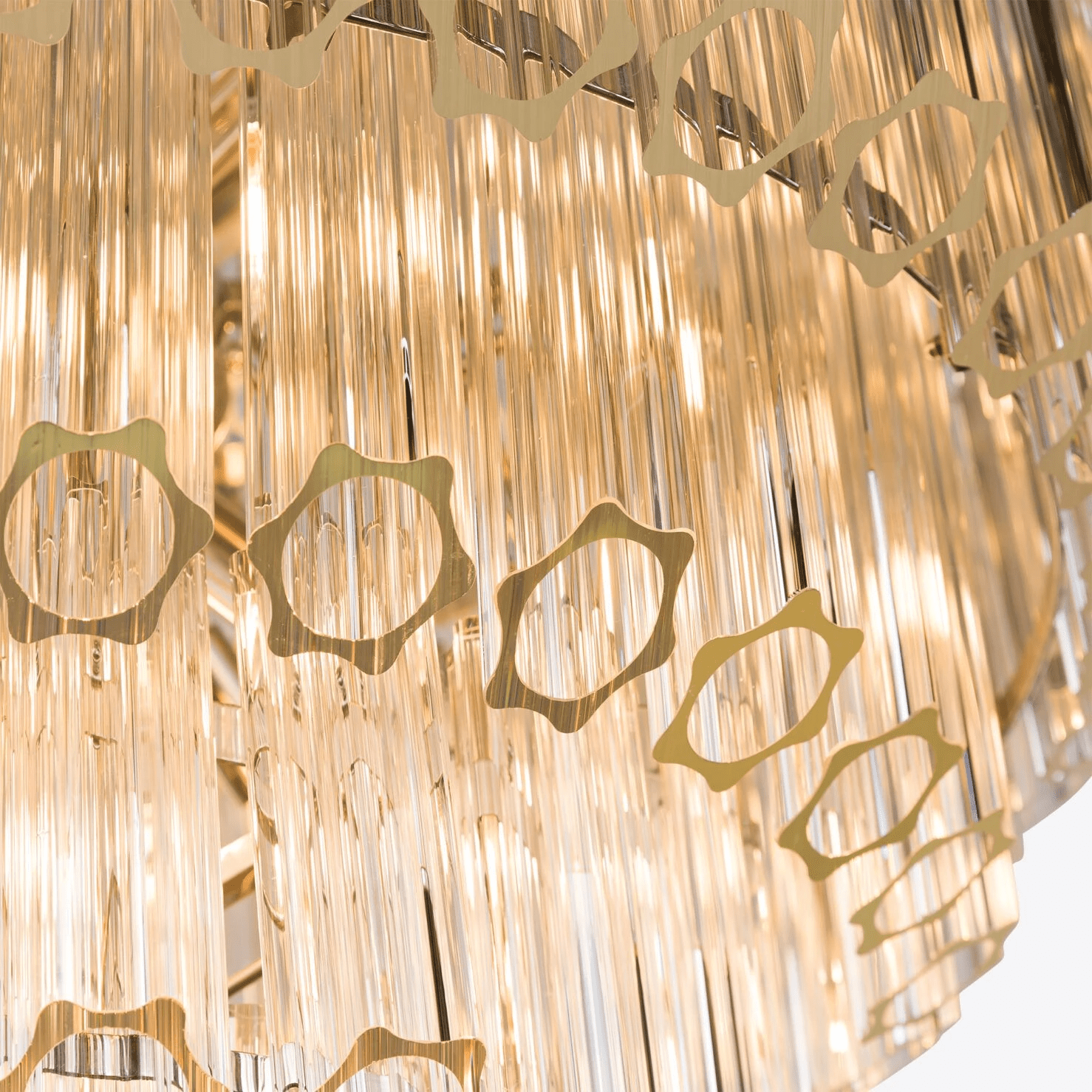 Aurora Chandelier Clear Glass Tube Layered Grande Vintage - Blowlighting