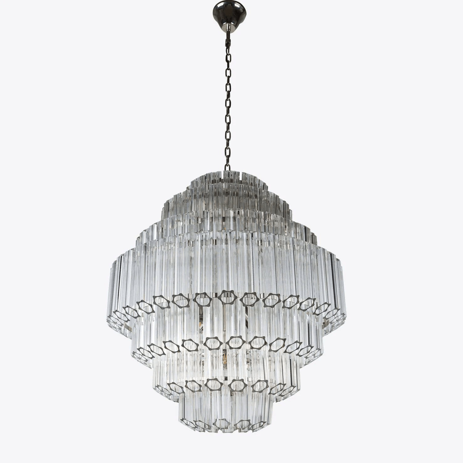 Aurora Chandelier Clear Glass Tube Layered Grande Vintage - Blowlighting
