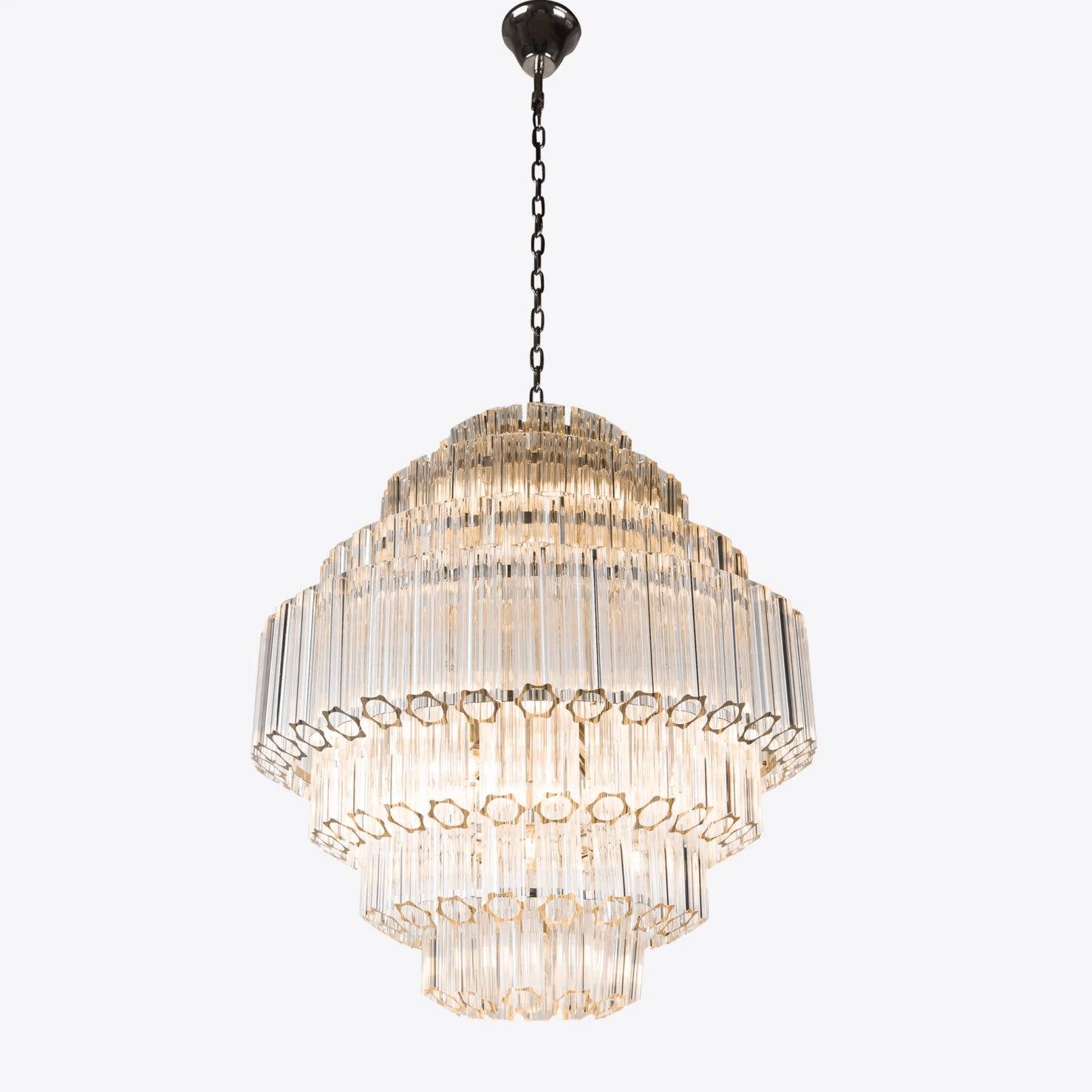 Aurora Chandelier Clear Glass Tube Layered Grande Vintage - Blowlighting