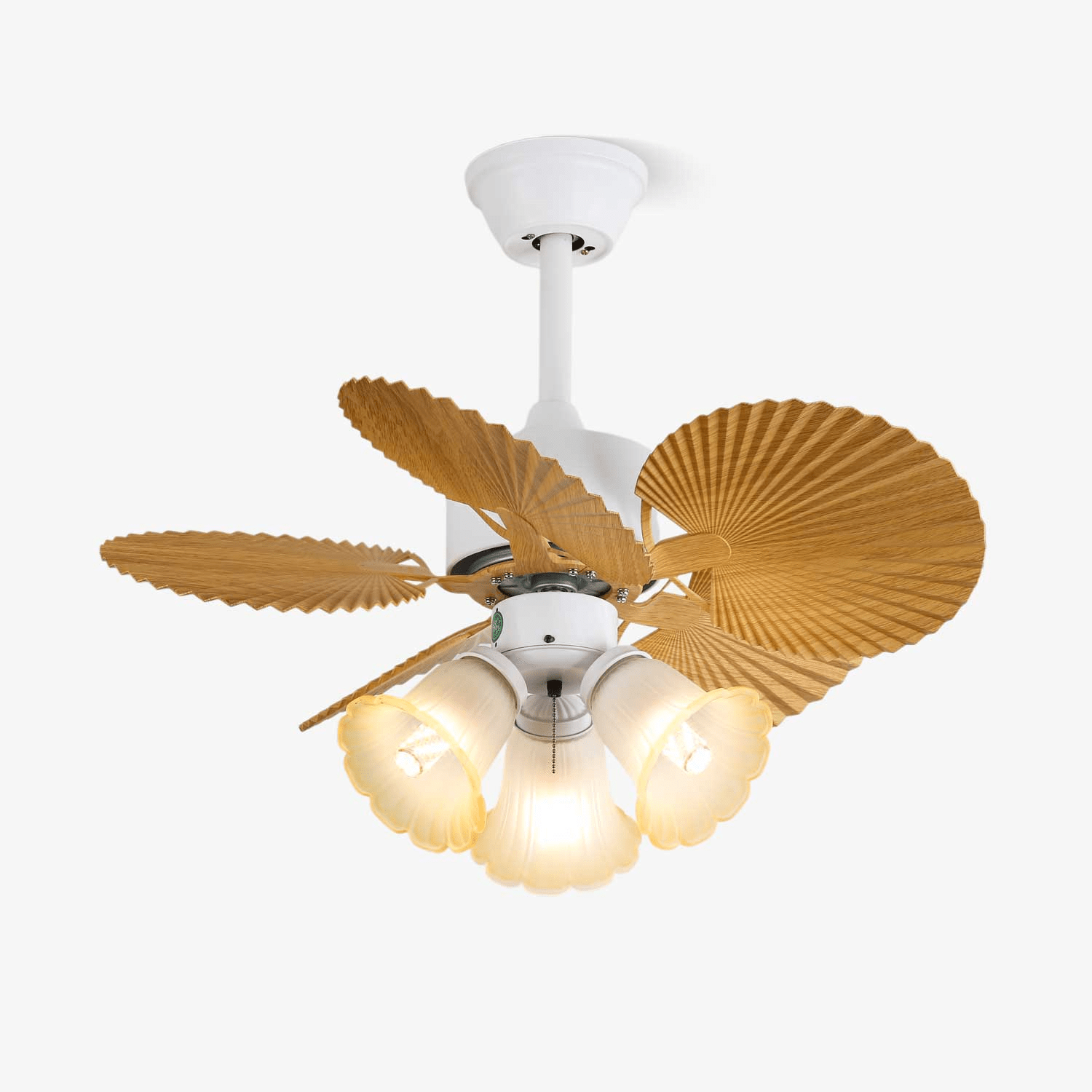 Aurelia Vintage Wood Glass Ceiling Fan Light - Blowlighting