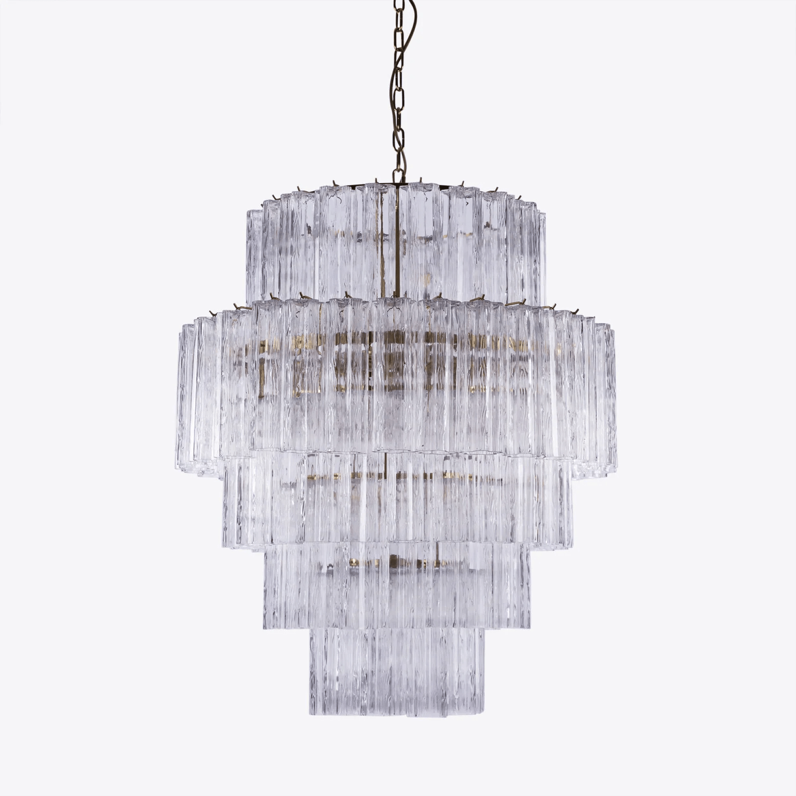 Aurora Chandelier Pink Prism Glass Layered Elegant - Blowlighting