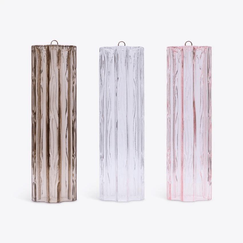 Aurora Chandelier Five Tier Fluted Glass Tube Mid Century - Blowlighting