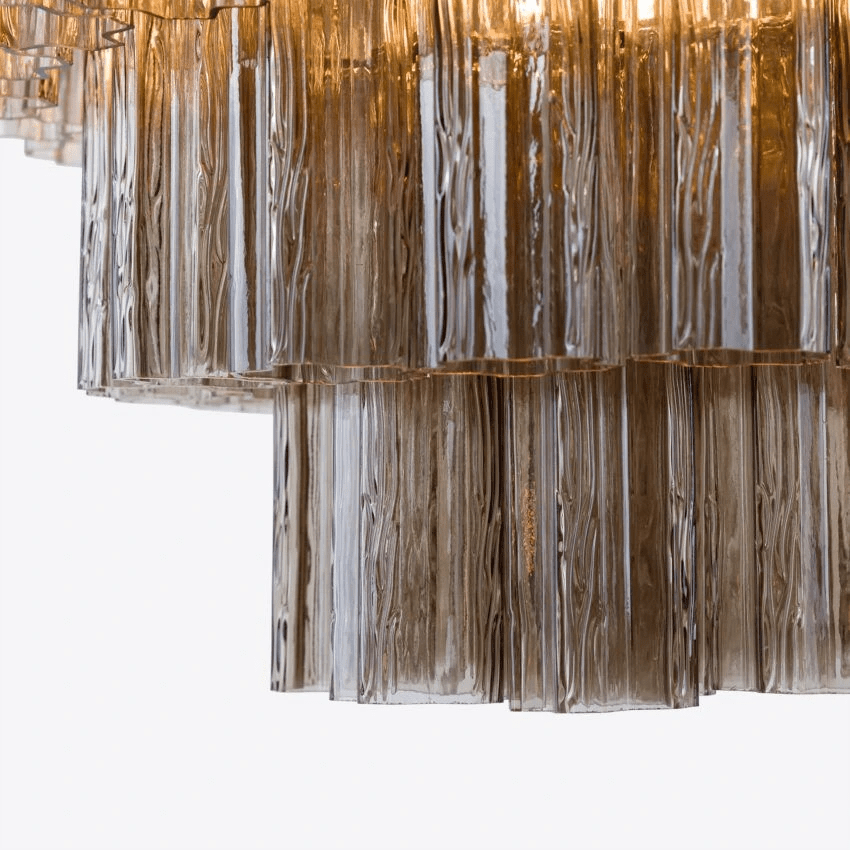 Aurora Chandelier Four Tier Fluted Glass - Blowlighting