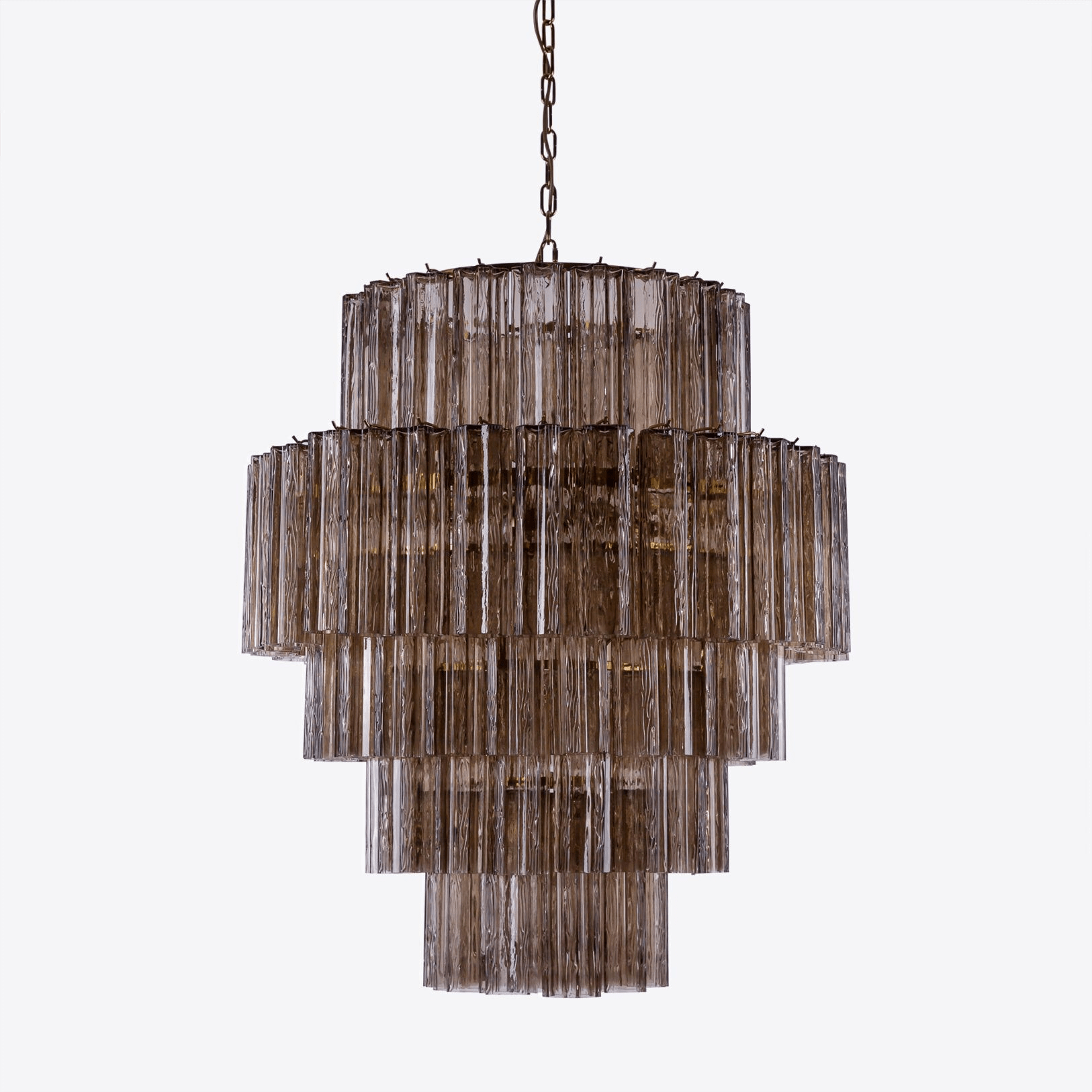 Aurora Chandelier Pink Prism Glass Layered Elegant - Blowlighting