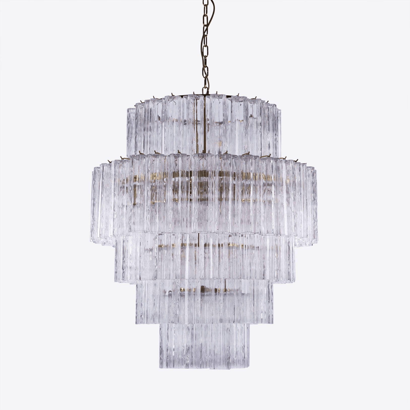 Aurora Chandelier Pink Prism Glass Layered Elegant - Blowlighting