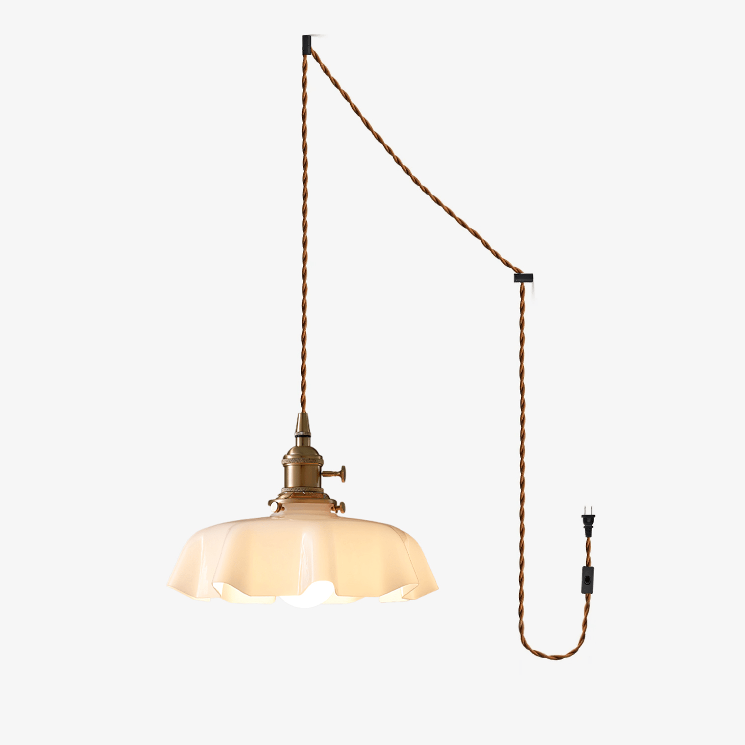 French Flower Pendant Swag Light - Blowlighting