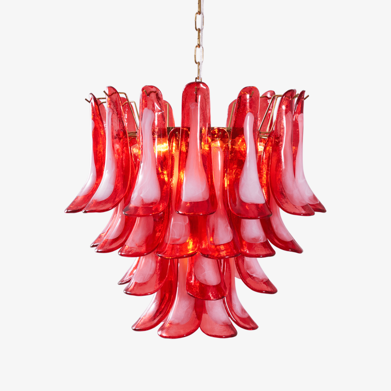 Aurora Chandelier Red Petal Glass Layered Artistic - Blowlighting
