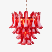 Aurora Chandelier Red Petal Glass Layered Artistic - Blowlighting