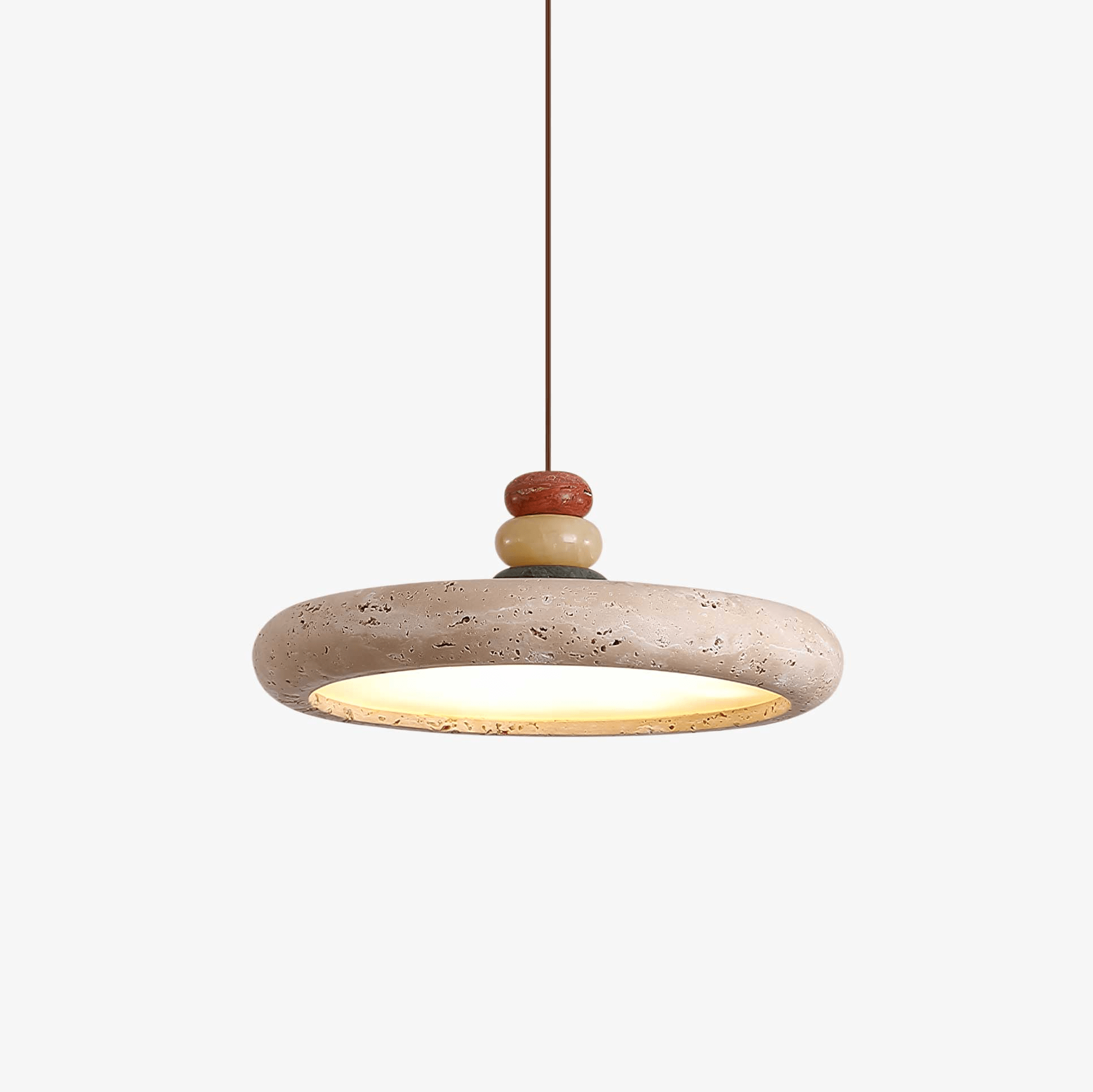 Cuvarora Disc Travertine Pendant Light - Blowlighting