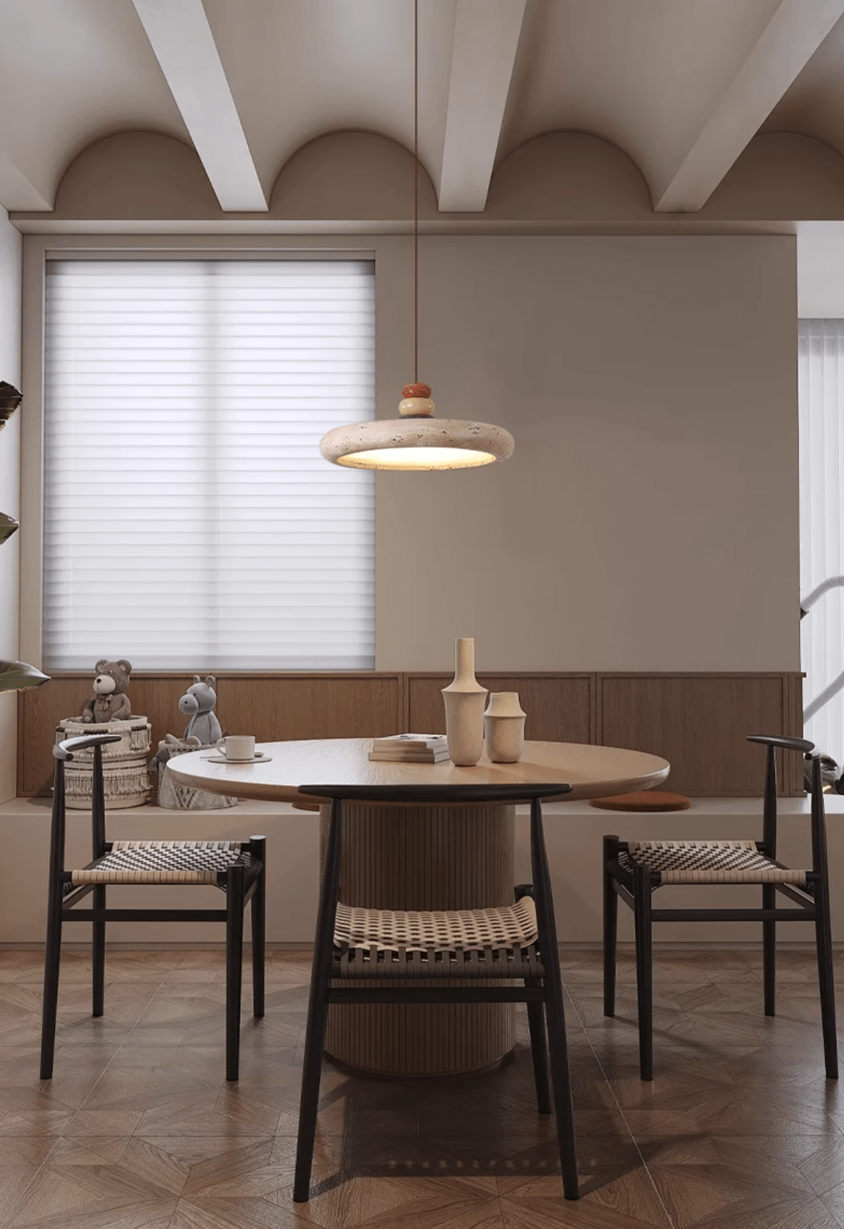 Cuvarora Disc Travertine Pendant Light - Blowlighting