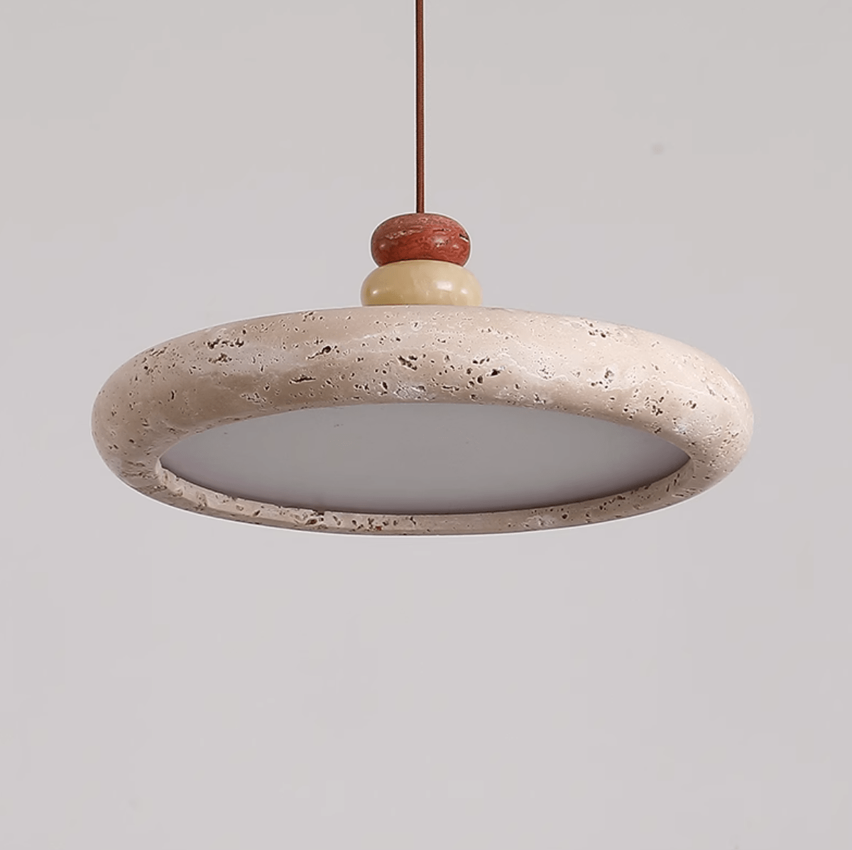 Cuvarora Disc Travertine Pendant Light - Blowlighting