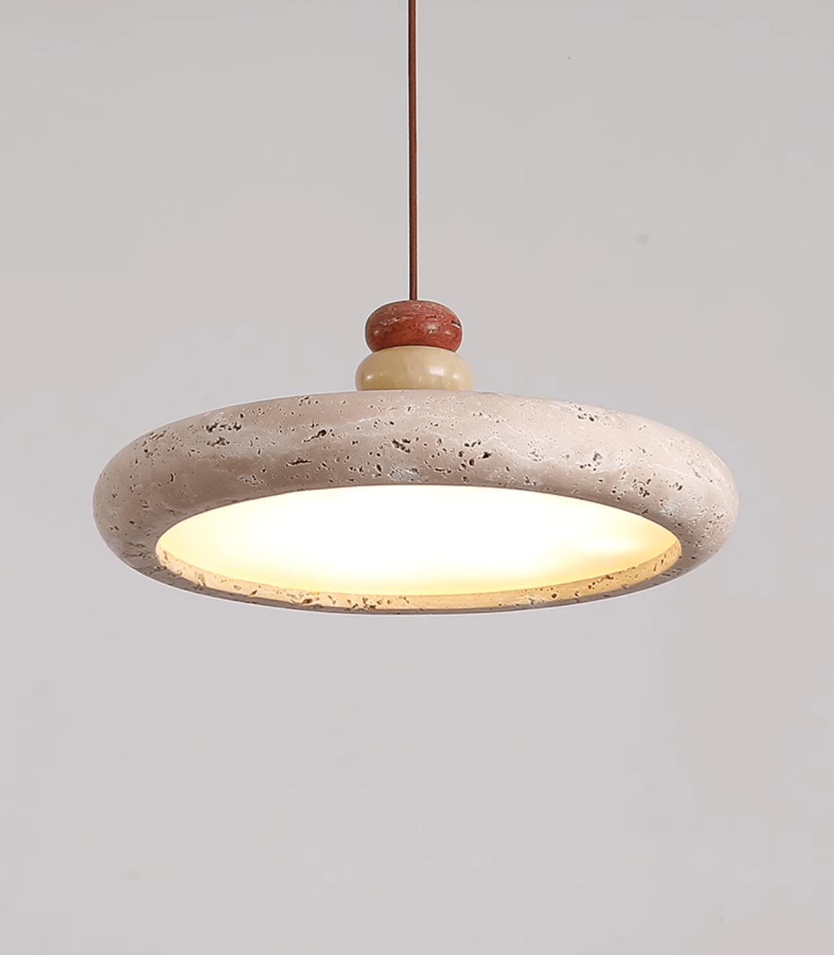 Cuvarora Disc Travertine Pendant Light - Blowlighting
