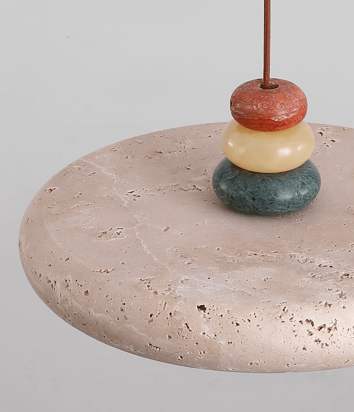 Cuvarora Disc Travertine Pendant Light - Blowlighting