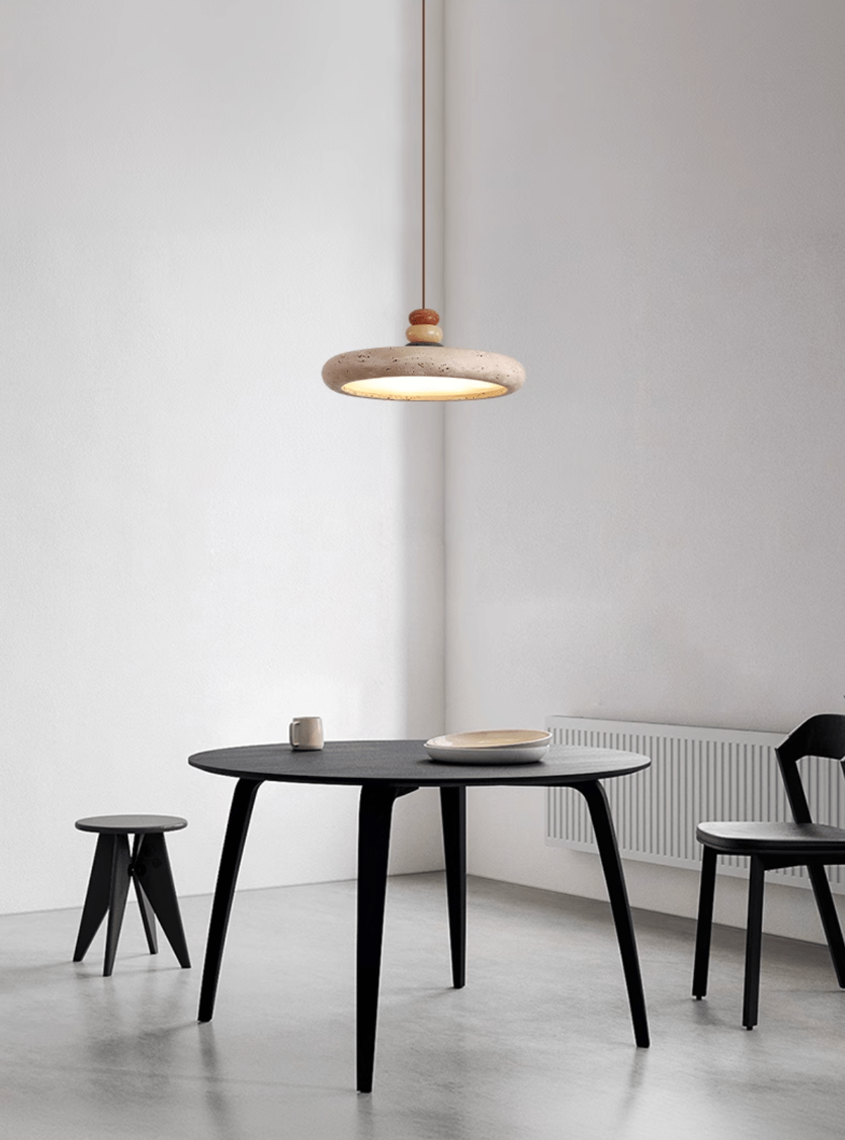 Cuvarora Disc Travertine Pendant Light - Blowlighting