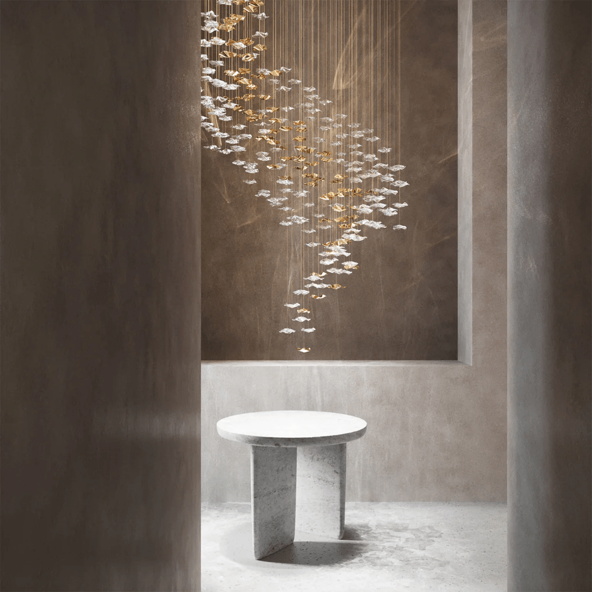 Nephele Crystal Leaf Chandelier - Blowlighting