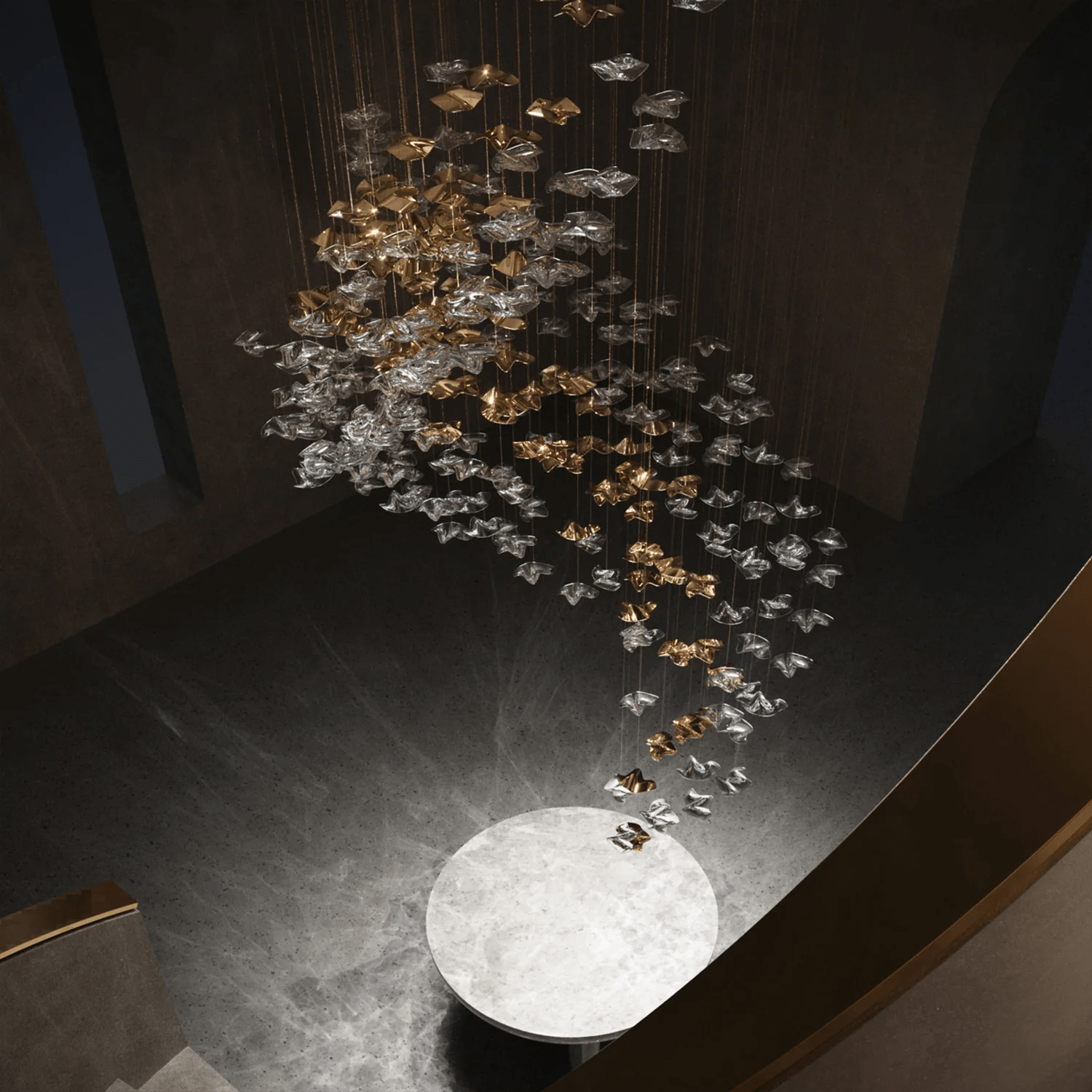 Nephele Crystal Leaf Chandelier - Blowlighting