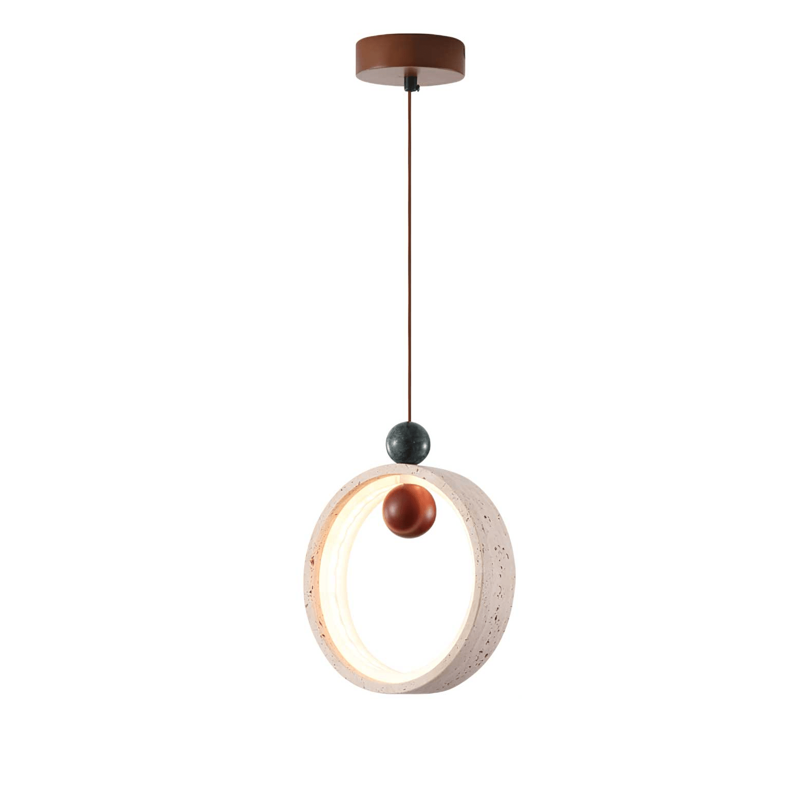Vovinyra Circular Travertine Pendant Light - Blowlighting