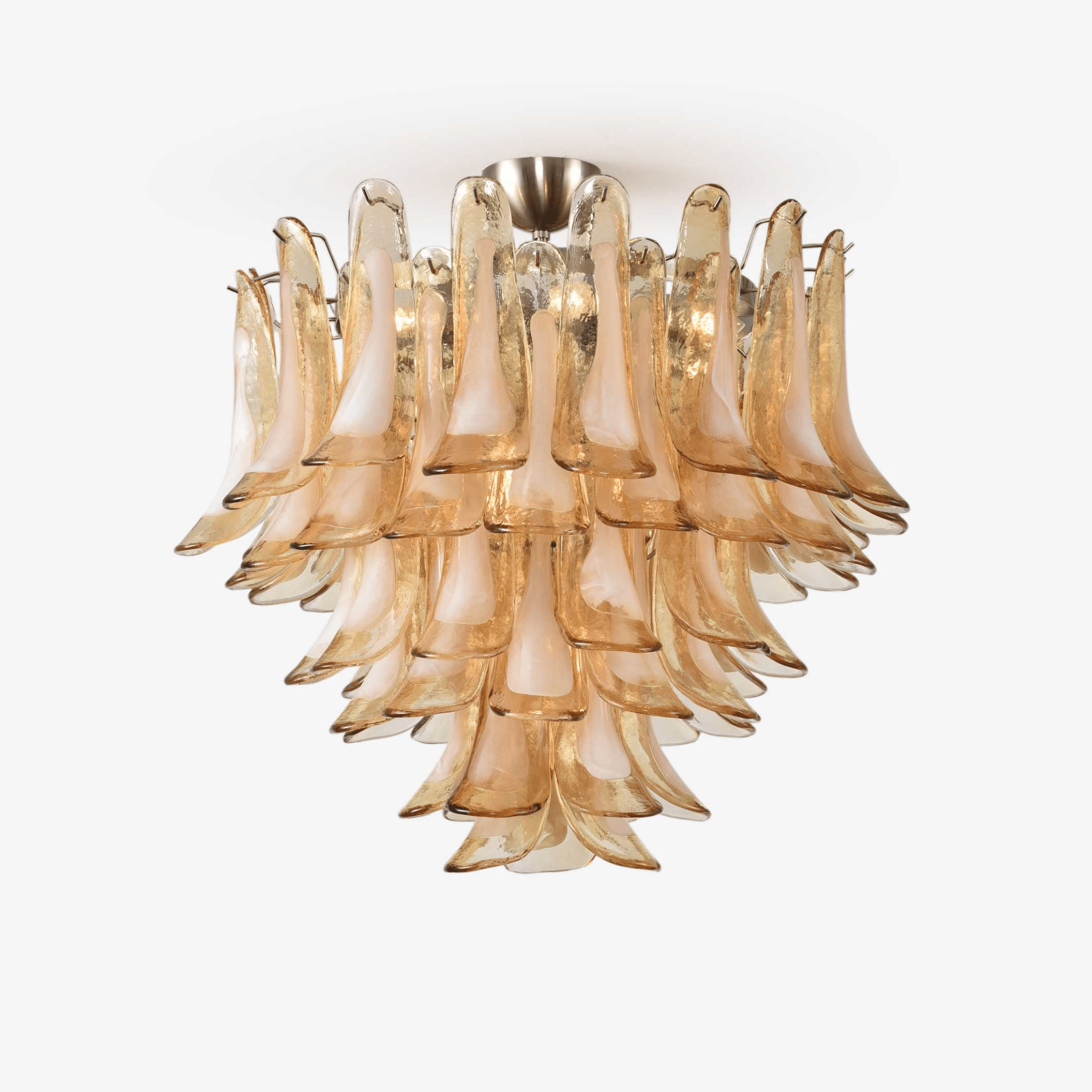 Aurora Ceiling Lamp Amber Petal Glass Layered Vintage - Blowlighting