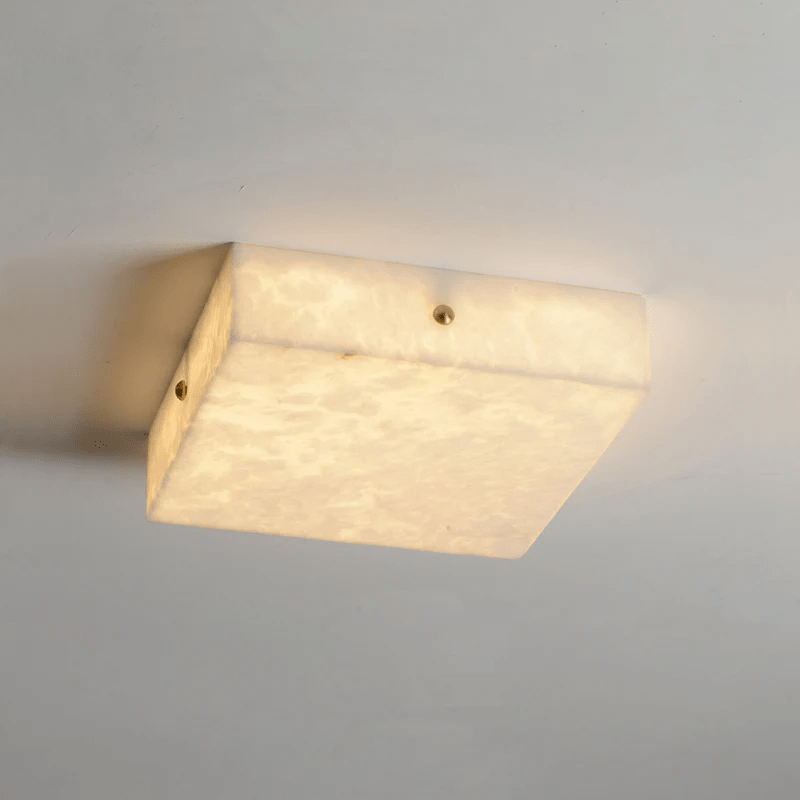 Vephaeth Minimalist Alabaster Flush Mount - Blowlighting