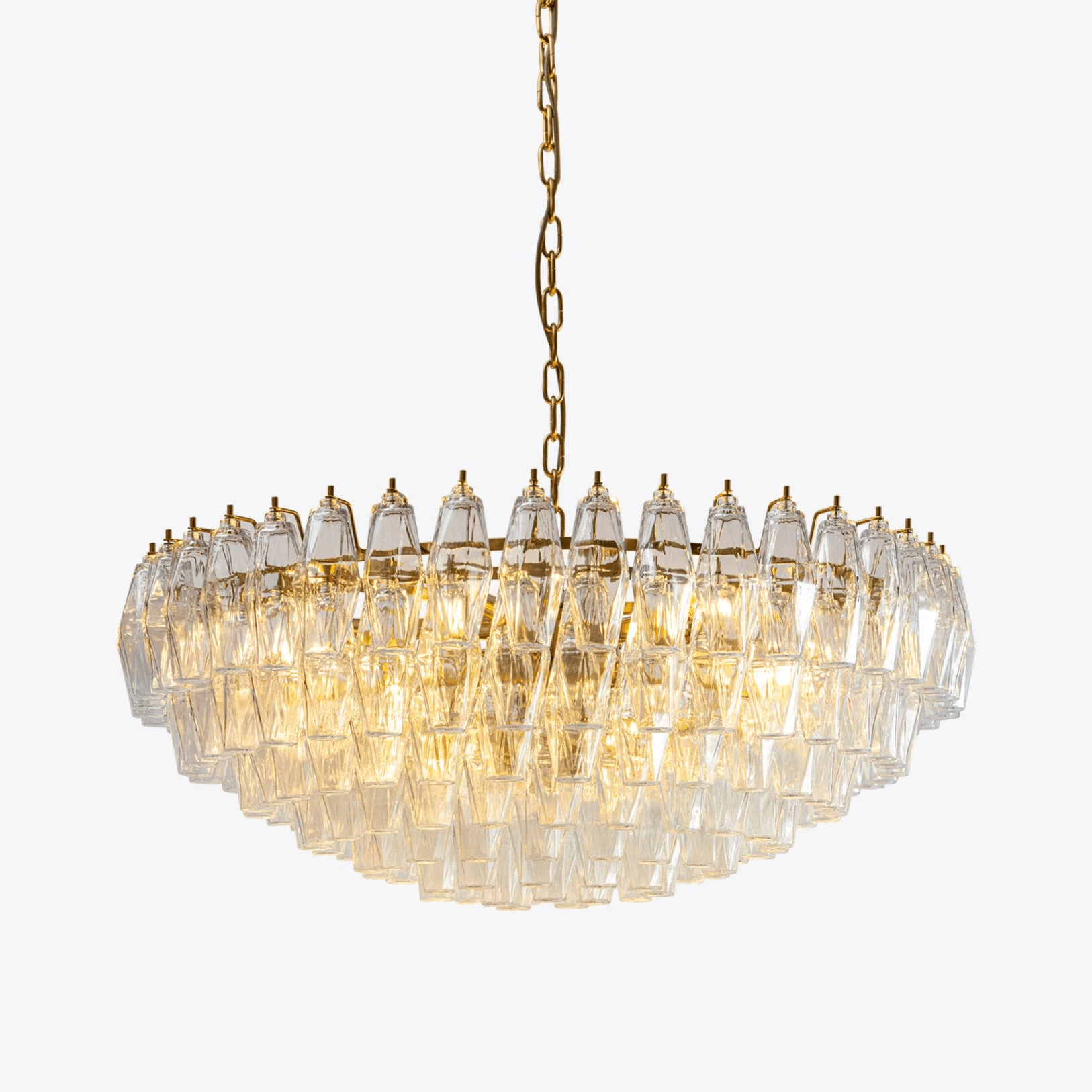 Aurora Chandelier Clear Murano Glass Polyhedron Vintage - Blowlighting